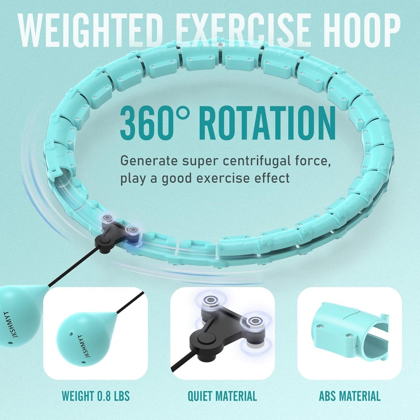 Weighted Hula Hoop, Fitness Hula Hoops for Adults,Infinity Hoop plus Size with 24 Detachable Links,Hula Hoop with Weight Ball Exercise Hoop for Weight Loss Exercise