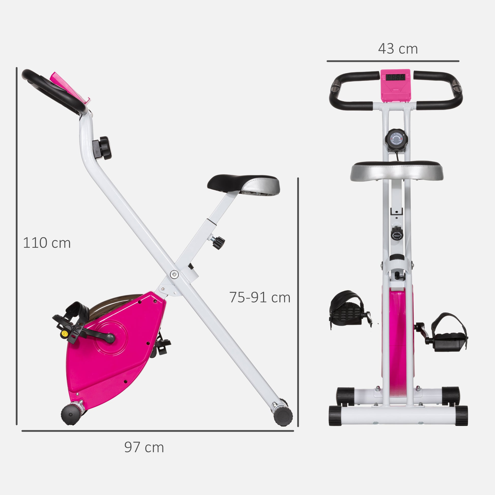 Folding Exercise Bike with 8-Level Magnetic Resistance