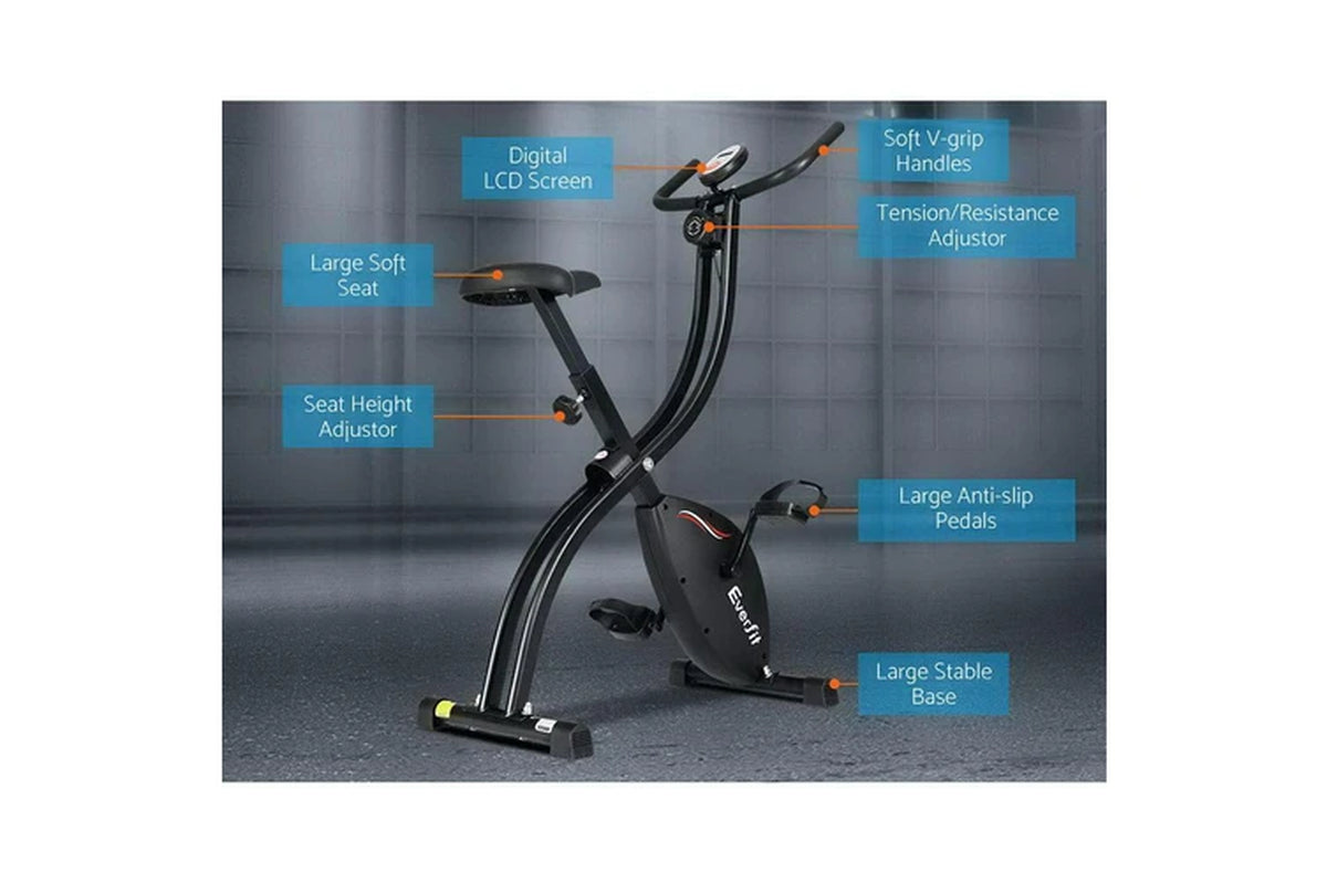 Folding Exercise Bike Magnetic X-Bike Bicycle Indoor Cycling Cardio