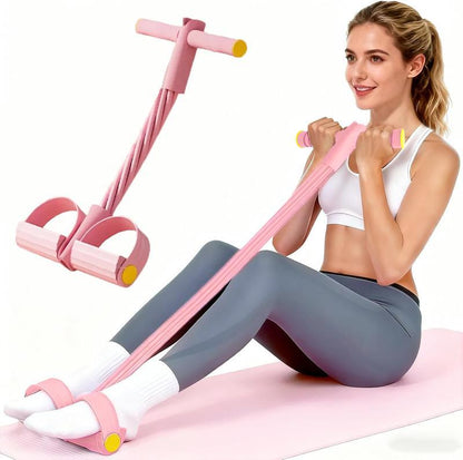 Multifunctional Tension Rope, 4-Tube Elastic Yoga Pedal Tension Belt, Natural Latex Tension Rope Fitness Equipment, for Abdominal/Waist/Arm/Leg Stretching