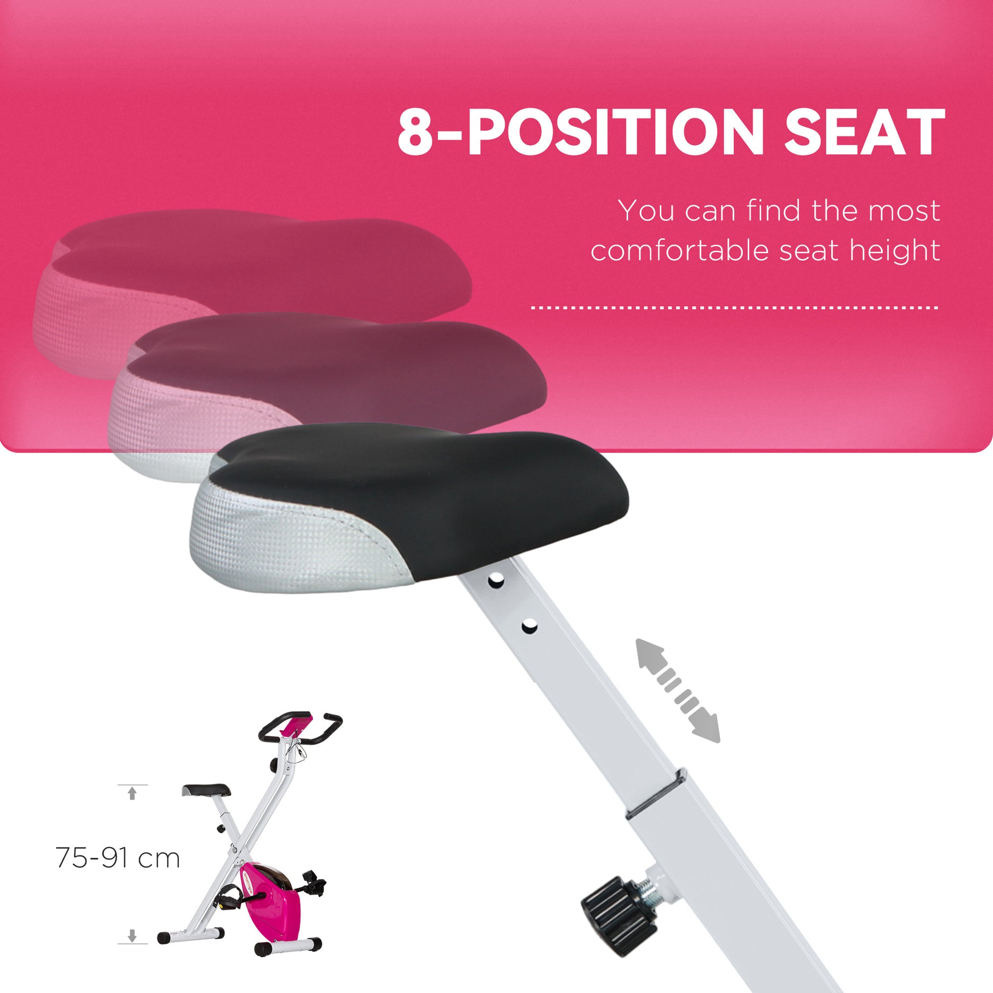Folding Exercise Bike with 8-Level Magnetic Resistance