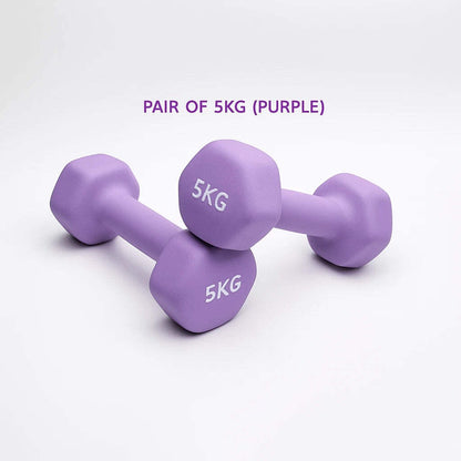 Neoprene Dumbbell Pair – Cast Iron Core Non-Slip Weights 0.5Kg–5Kg – Home Gym UK
