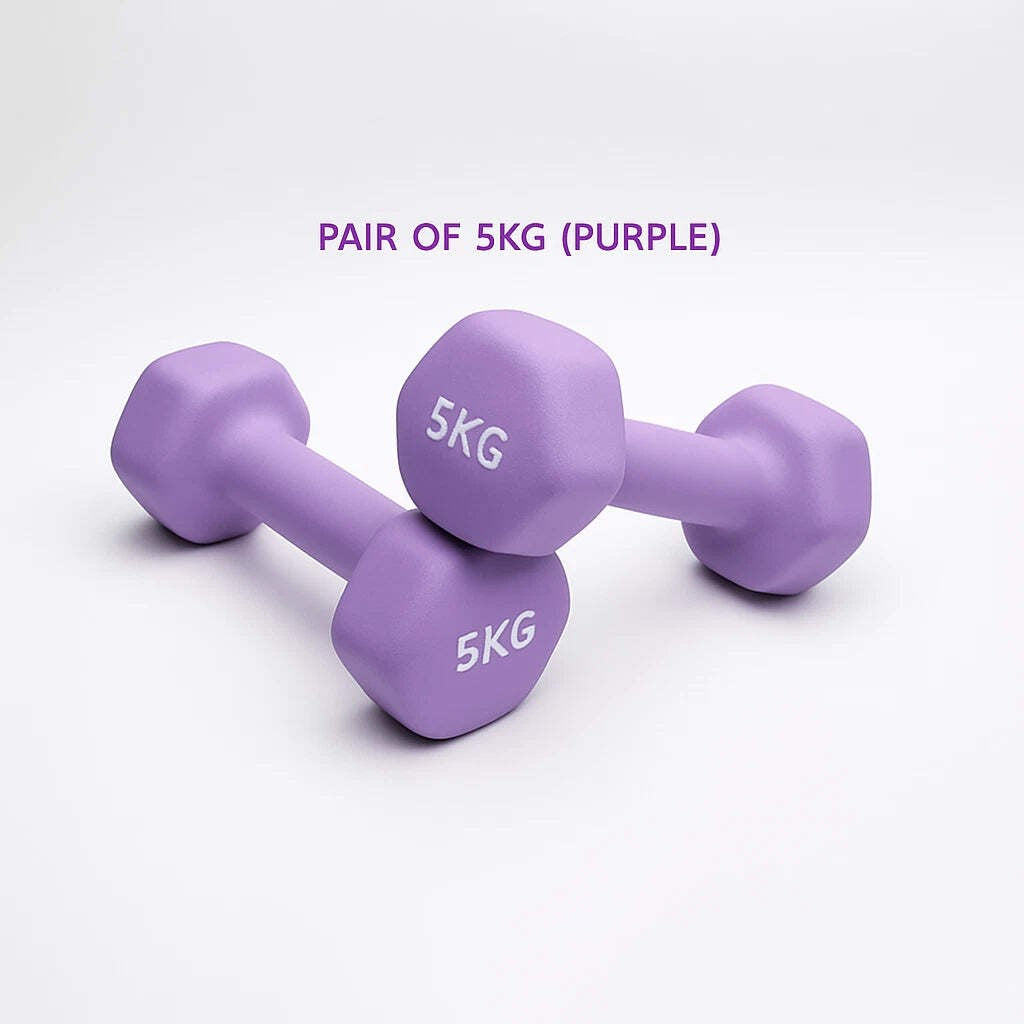 Neoprene Dumbbell Pair – Cast Iron Core Non-Slip Weights 0.5Kg–5Kg – Home Gym UK