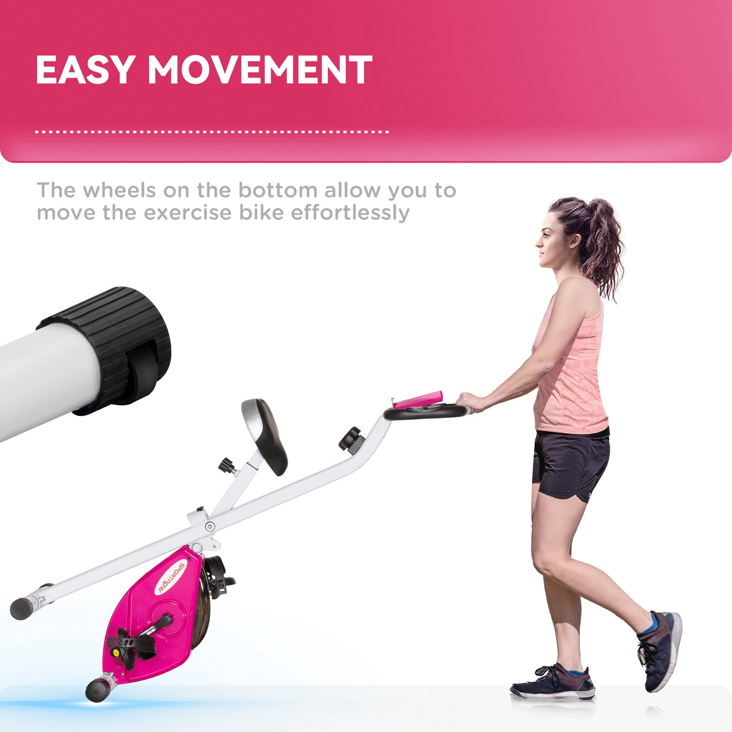 Folding Exercise Bike with 8-Level Magnetic Resistance