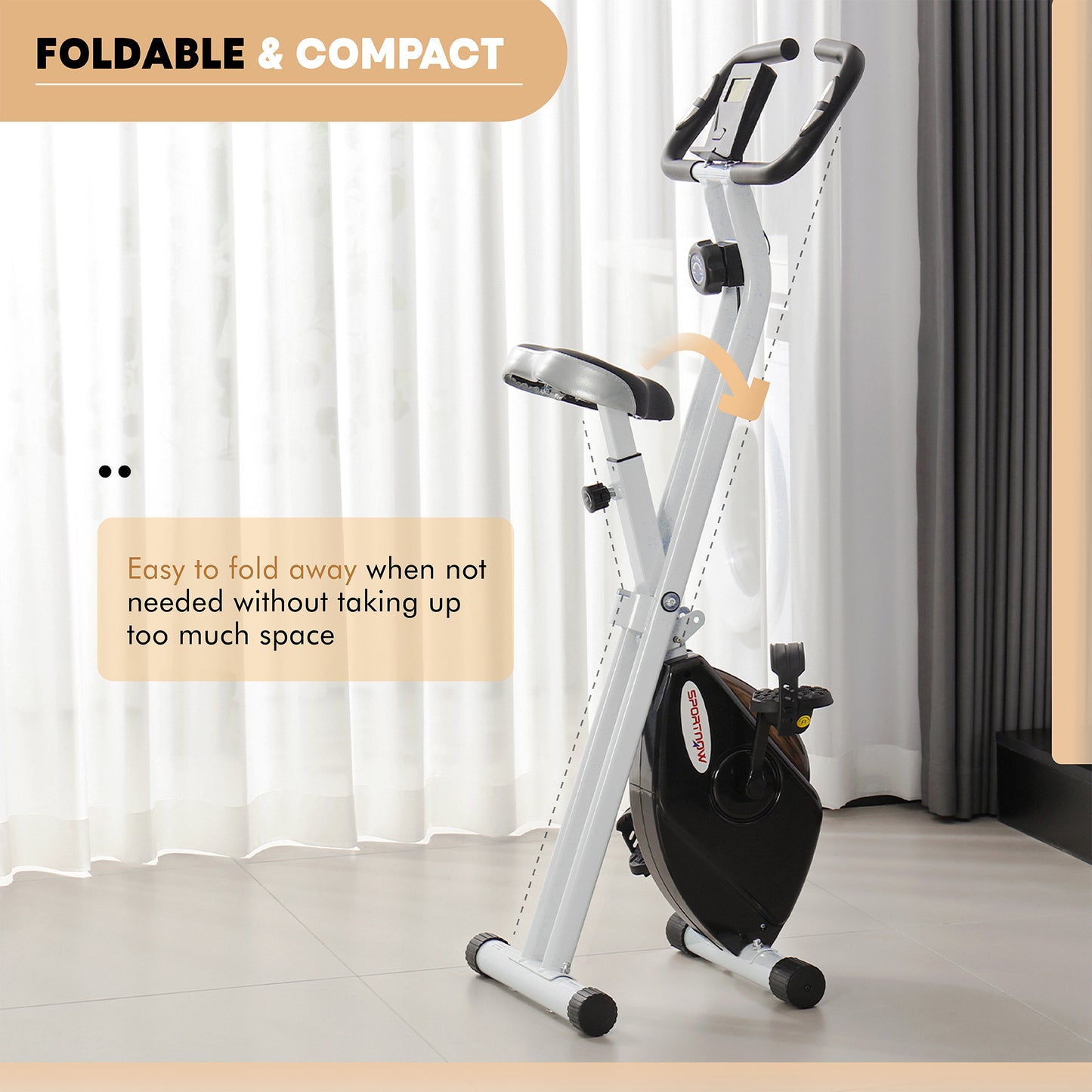 Folding Exercise Bike with 8-Level Magnetic Resistance