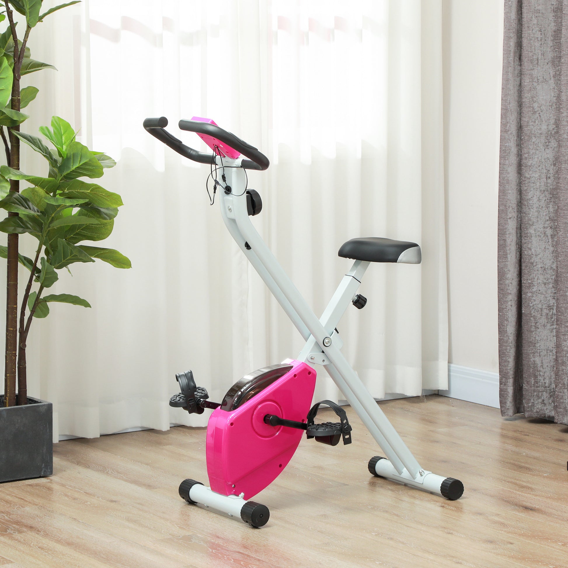 Folding Exercise Bike with 8-Level Magnetic Resistance