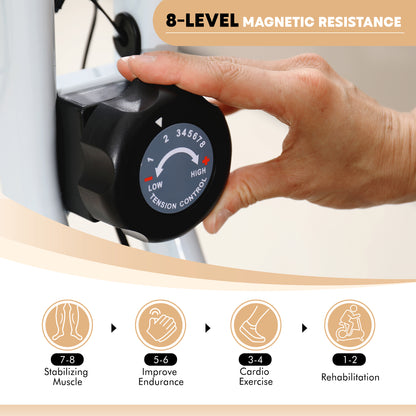 Folding Exercise Bike with 8-Level Magnetic Resistance