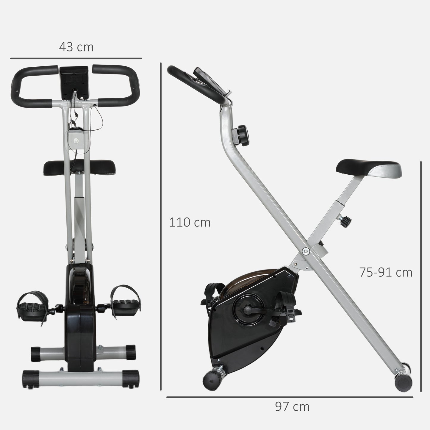 Folding Exercise Bike with 8-Level Magnetic Resistance