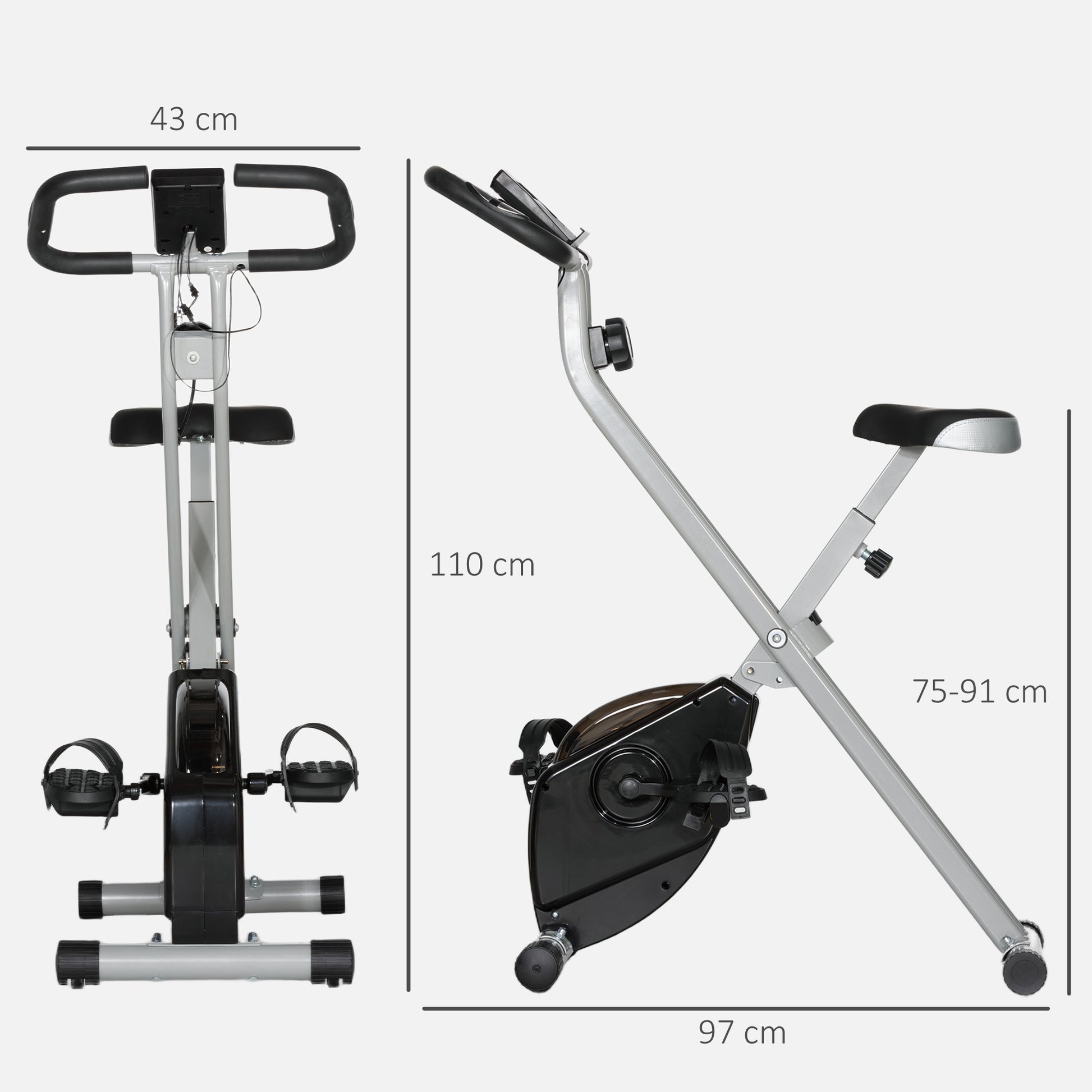 Folding Exercise Bike with 8-Level Magnetic Resistance