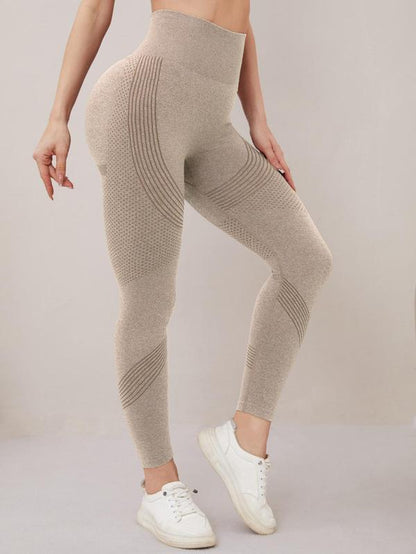 Women'S Solid High Waist Sports Leggings, Breathable Comfortable Skinny Pants for Yoga Gym Workout, Ladies Sportswear for All Seasons, Womenswear, Tights, Activewear, Scrunch Workout Leggings