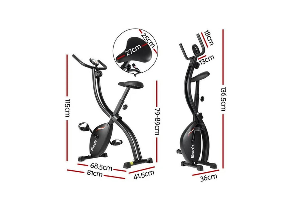 Folding Exercise Bike Magnetic X-Bike Bicycle Indoor Cycling Cardio