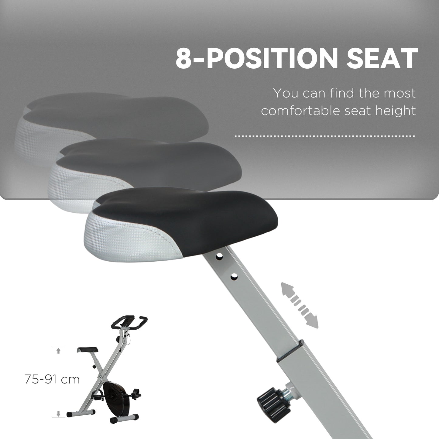 Folding Exercise Bike with 8-Level Magnetic Resistance