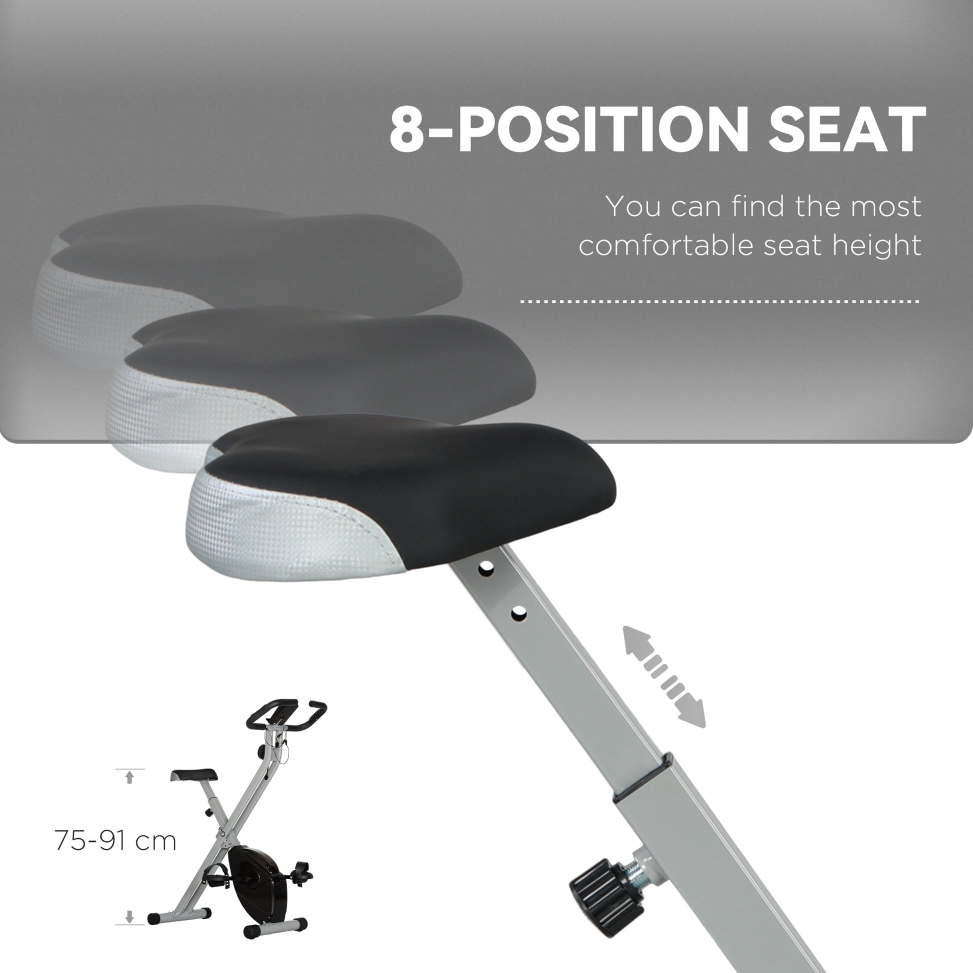 Folding Exercise Bike with 8-Level Magnetic Resistance