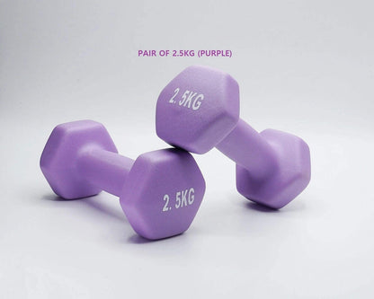 Neoprene Dumbbell Pair – Cast Iron Core Non-Slip Weights 0.5Kg–5Kg – Home Gym UK