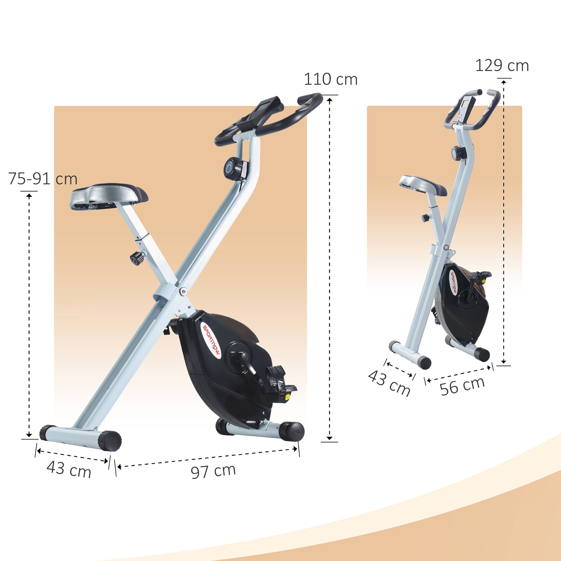 Folding Exercise Bike with 8-Level Magnetic Resistance
