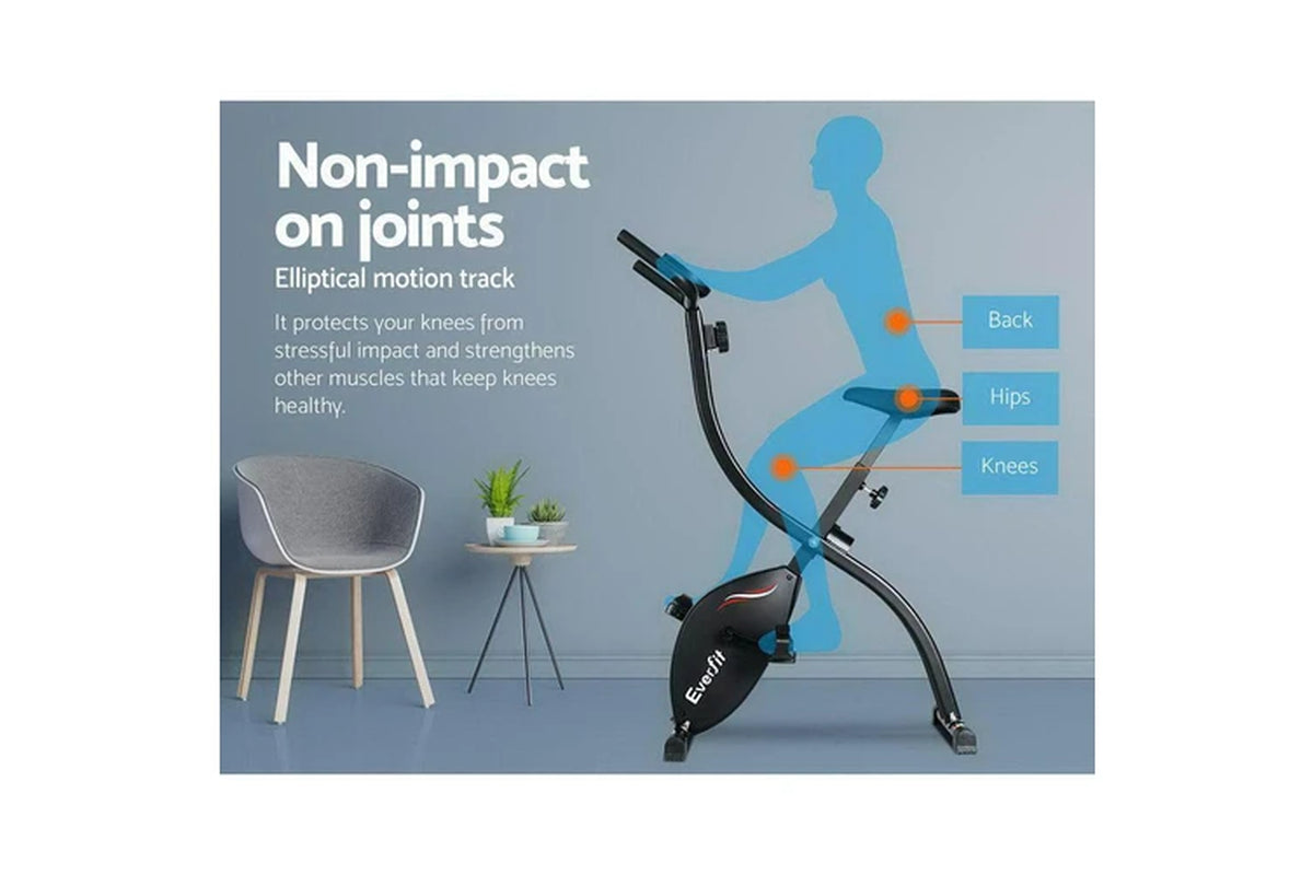 Folding Exercise Bike Magnetic X-Bike Bicycle Indoor Cycling Cardio