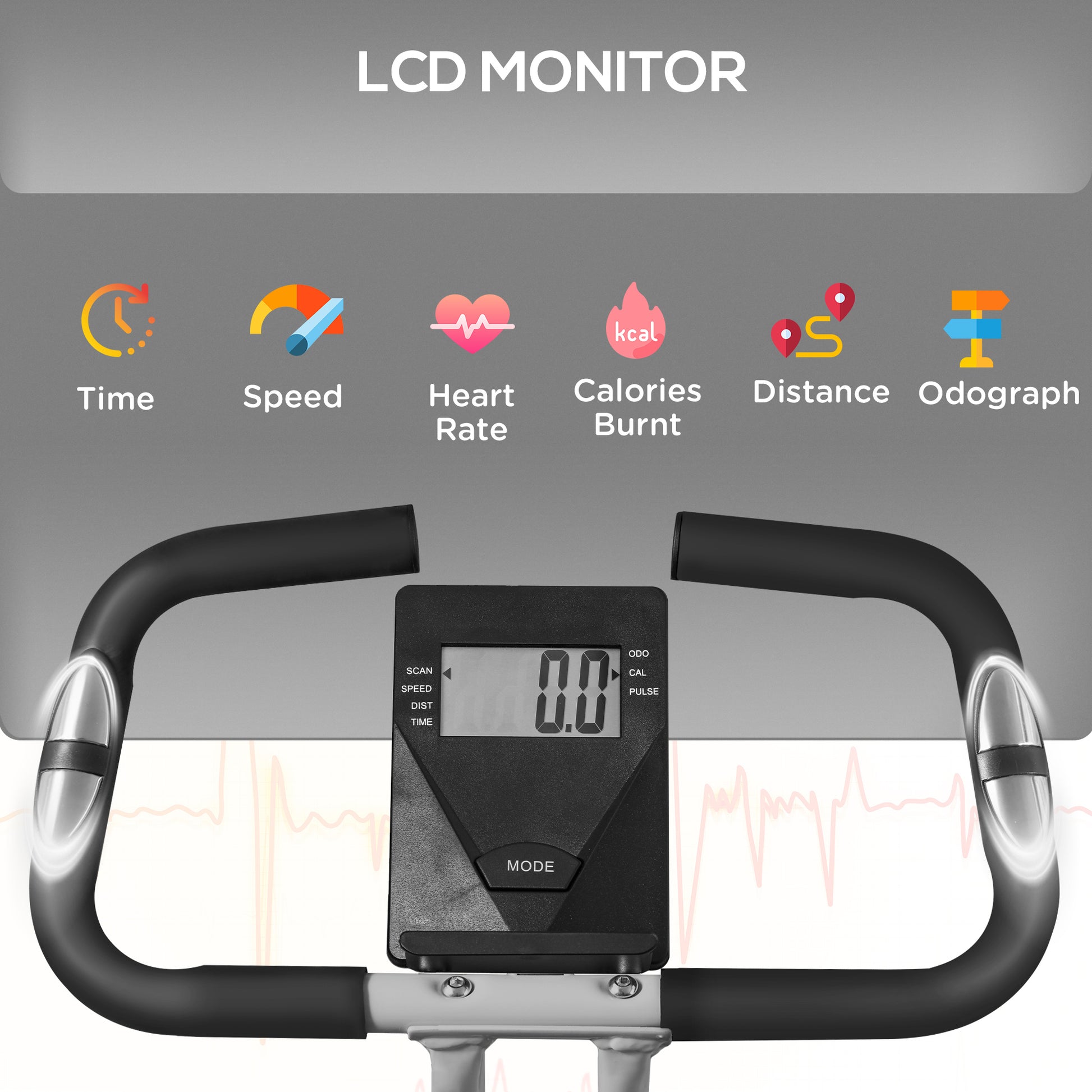 Folding Exercise Bike with 8-Level Magnetic Resistance