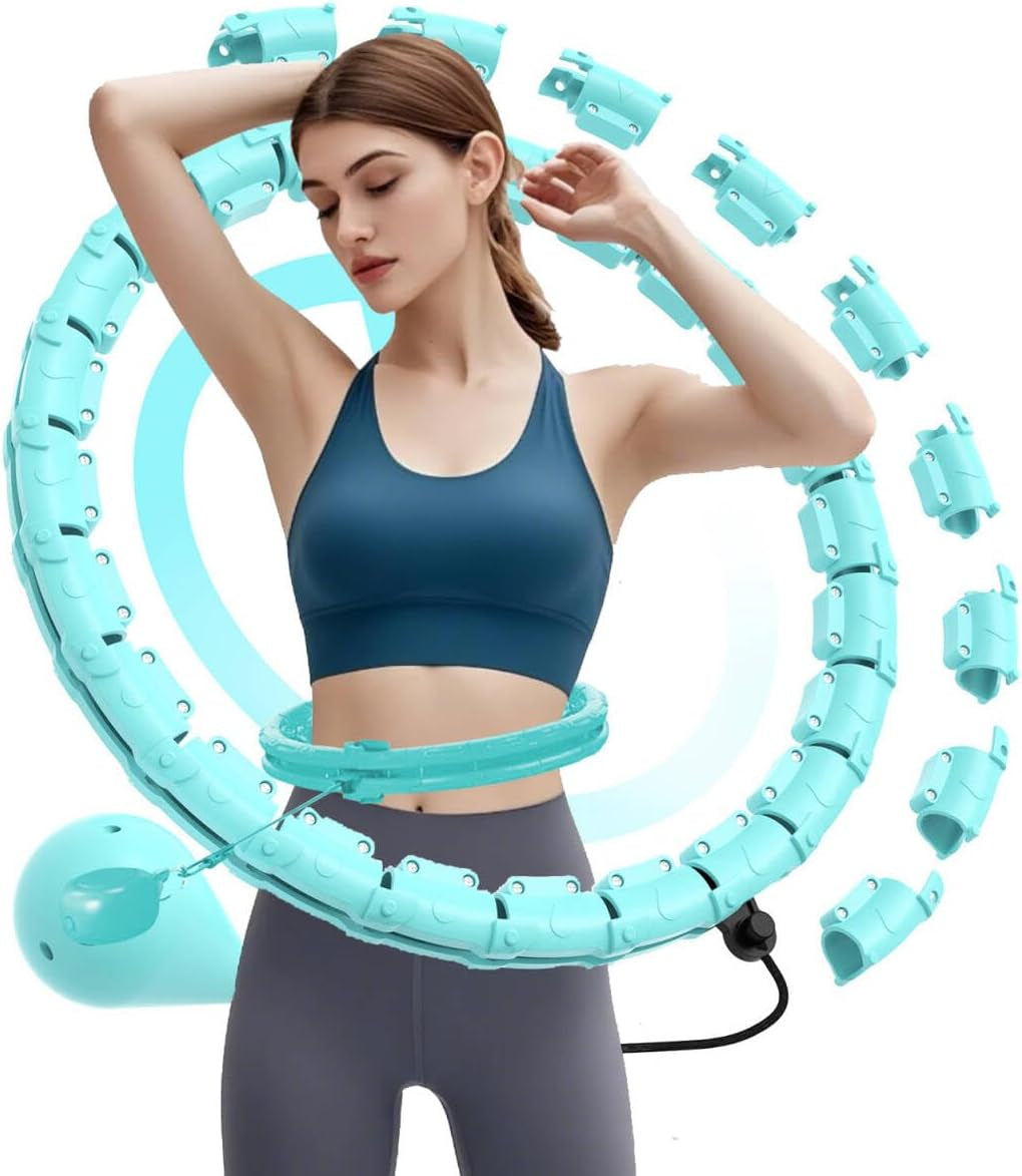 Weighted Hula Hoop, Fitness Hula Hoops for Adults,Infinity Hoop plus Size with 24 Detachable Links,Hula Hoop with Weight Ball Exercise Hoop for Weight Loss Exercise