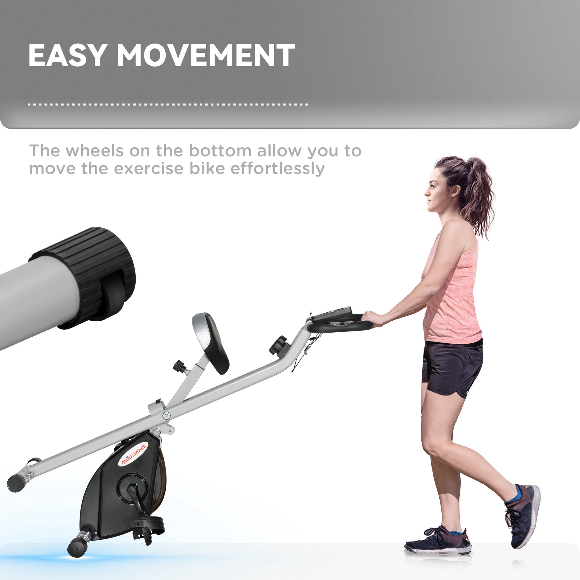 Folding Exercise Bike with 8-Level Magnetic Resistance