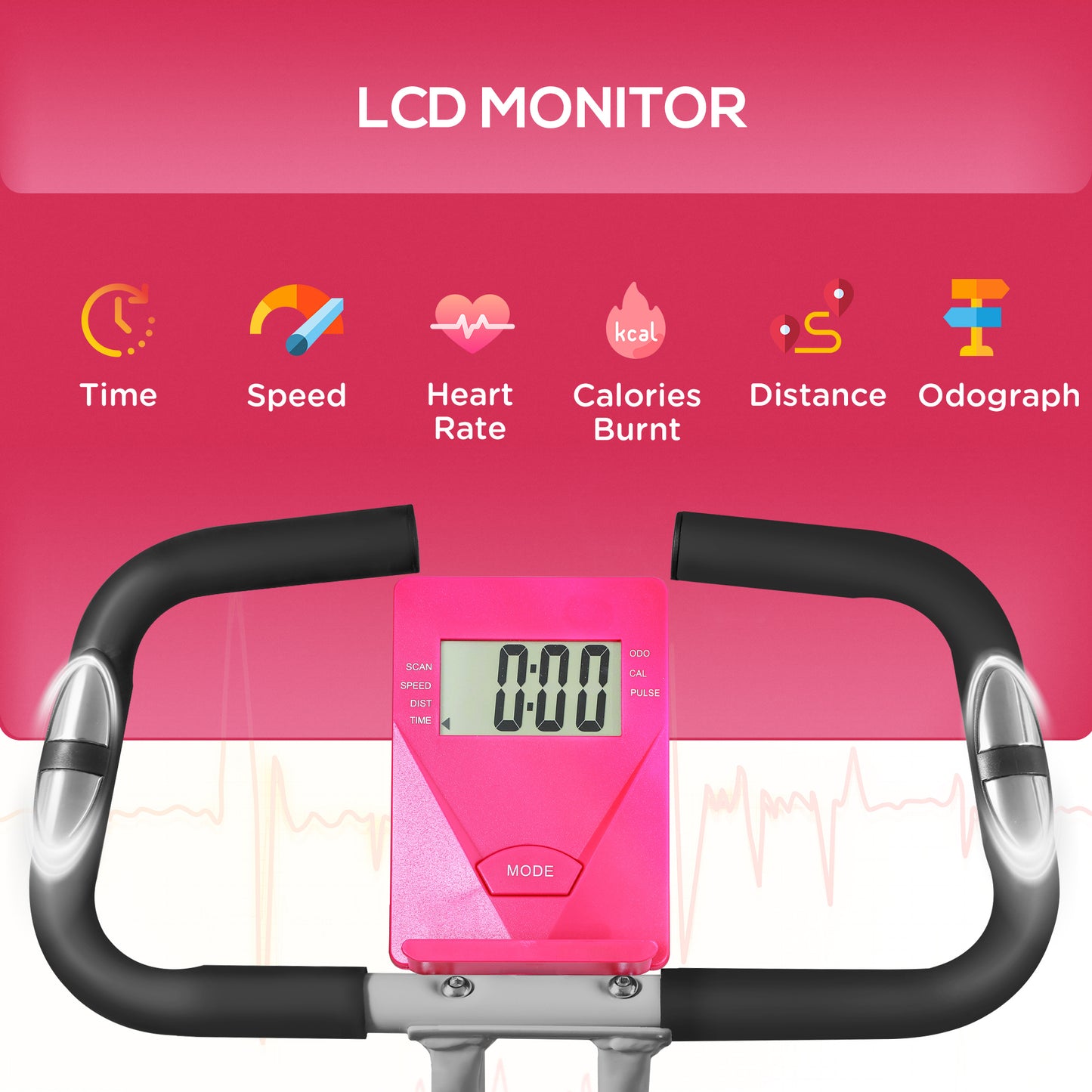 Folding Exercise Bike with 8-Level Magnetic Resistance