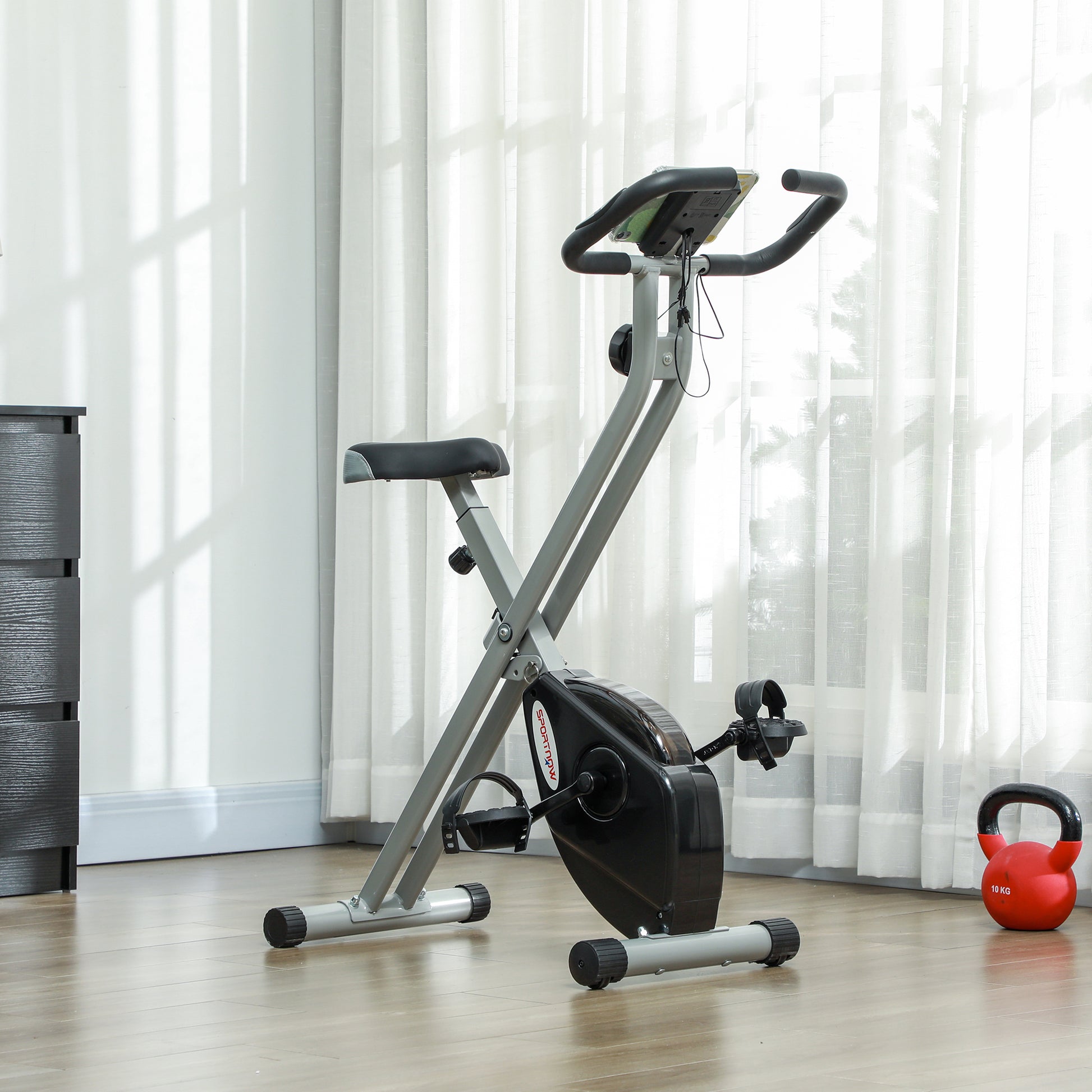 Folding Exercise Bike with 8-Level Magnetic Resistance
