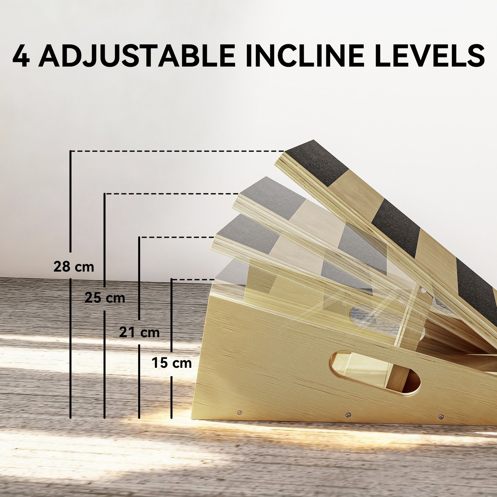 Portable Slant Board, Adjustable Incline Board Calf Stretcher with Side Handles